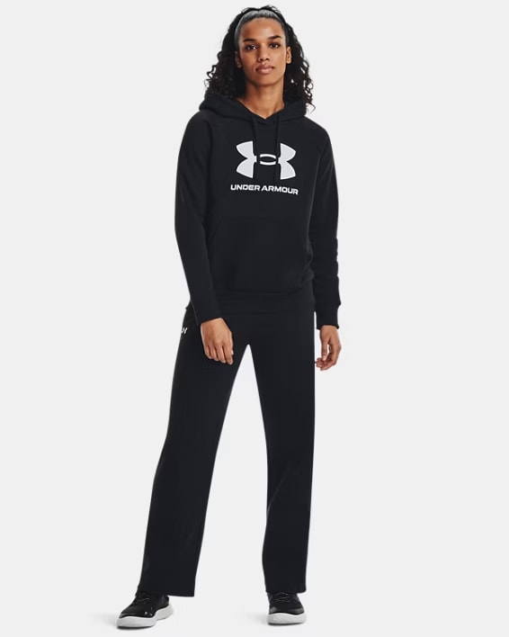 UNDER ARMOUR Felpa con cappuccio UA Rival Fleece Big Logo da donna